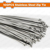 Wadfow by Winland 100pcs Stainless Steel Zip Tie Heavy Duty Multi-Purpose Cable Tie SOLD PER PACK